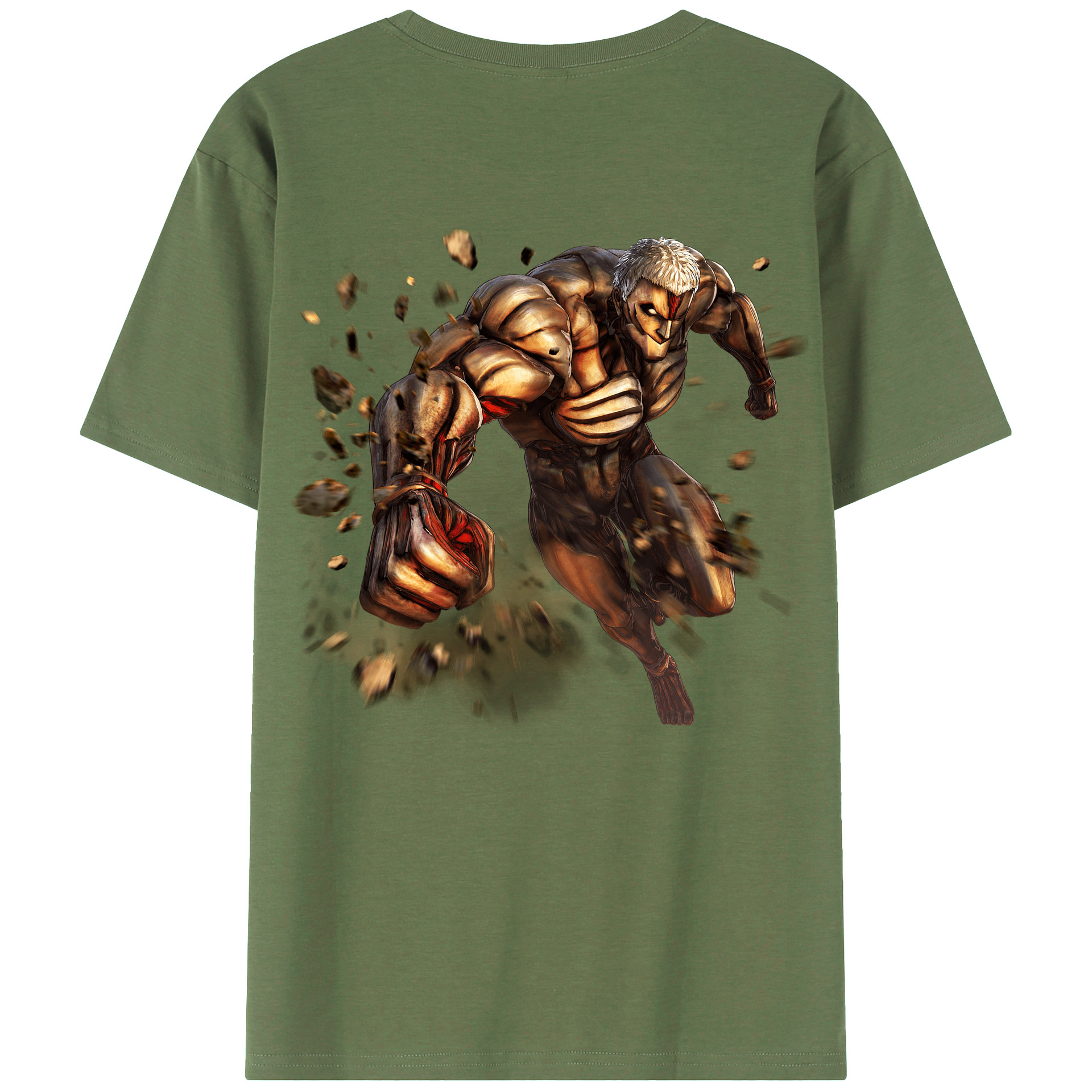 （画像用） 進撃の巨人 Attack on Titan 綿100％ メンズ半袖Tシャツ（バックプリント） 通気性